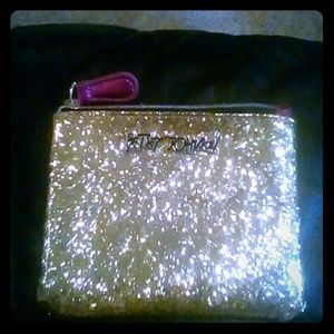 Betsy Johnson gold glitter wallet